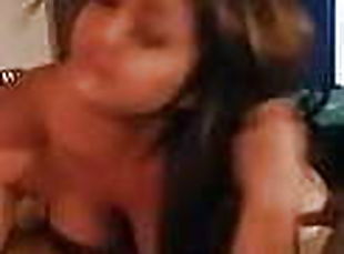 Sloppy Interracial Blowjob from a Hot White-Asian Mix Mom