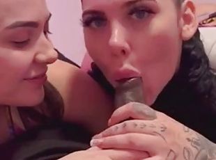 BBC double blowjob with two sexy teen girls, I found it at meetxx.com