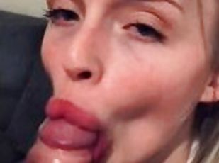 Young Saskia sucks and swallows your cum