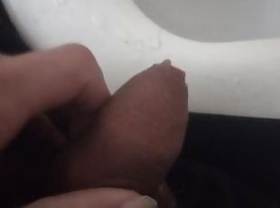 Blasting my cock in the bathroom