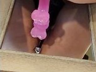 Busty milf  Mirror dildo riding  butt plug  onlyfans link in bio