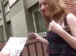 Ginger teen girl fucks for good money