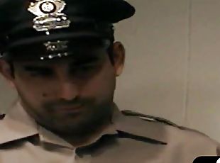 Sturdy straight cop cock sucked and tugged by mature