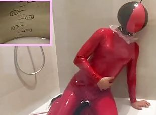 ekstrem, onani, anal, leke, cum, fetisj, latex, alene, melk, maske