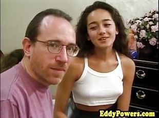 Petite teen masturbating in vintage porno