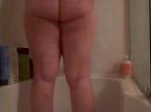 Fat chubby BBW taking a shower