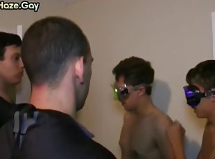 Hazed str8 guy 3some fucked for voyeuristic fraternity