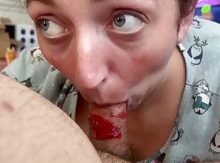 Candy coated penis blowjob pov fruit by the foot