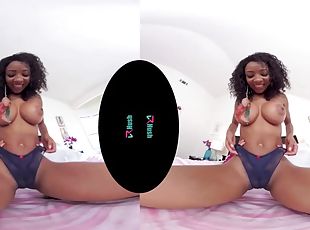 Hot black woman rides dick vr