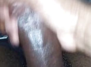 Stroking black dick!