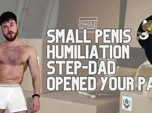 Small penis humiliation - stepdad opened your parcel chastity