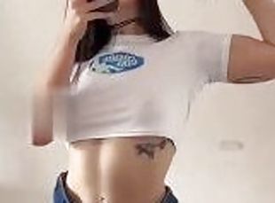 LATINA TEASE! Sexy Latina Shows Off Work Out Result