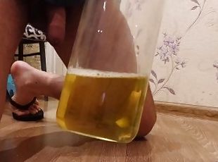 pissing in a bottle