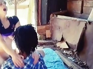 Black Cock fucking Outdoor