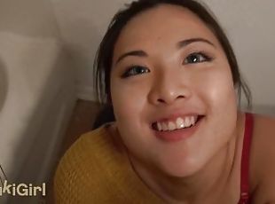 EPIC Blowjob in the bathroom while Sparents are in the other room! sukisuki