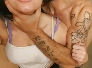 Swallow dick gags on dick