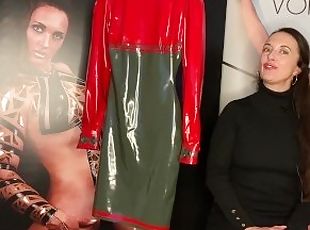 Latex haul of a gorgeous military look latexdress!