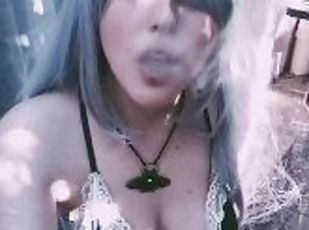 alternative goddess has a smoking fetish