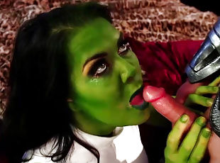 Joanie Laurer is getting cum on her tongue