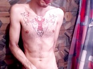 Gay stud slapping his dick so hard and hot in shower #twink #gay #onlyfansgay #gayonlyfans #onlyfans