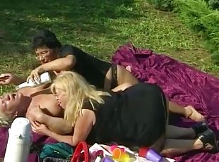 Granny lesbians having fun outdoors