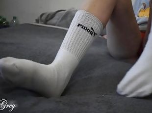 Sexy Legs In Long Socks ????  Miley Grey