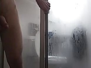 Hot naked shower