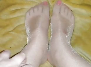 Super sexy feet in sheer nylons