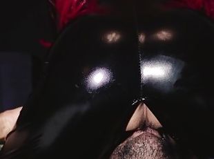 Redheaded girl in latex licked to orgasm - 4k video