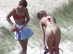 Lesbian teens on the beach