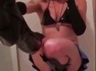 Smoking pvc boot fetish: Sexy domina smokes and stomps in the shower