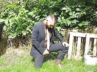 peeing in a suit