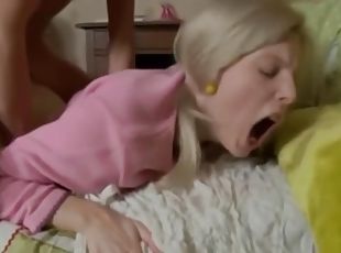 Blonde teen anal creampie