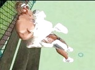 Sex with the tennis coach at the tennis court