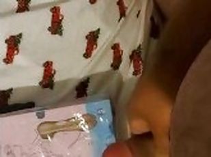 Cumshot on future girlfriend's gift