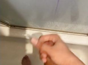 Puerto Rican husband masturbating in shower