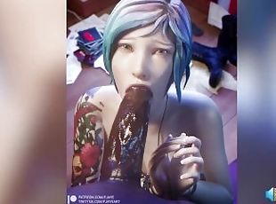 Chloe BBC Blowjob (with sound, loop) life is strange, 3d animation