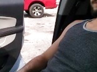 Showing off in parking lot (No cum, 2021)