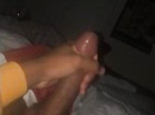 Stroking BBC with cumshot