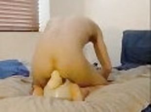 Deep Dicking and Cumming Hard on Big Dildos