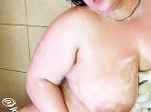 Bbw showering and fucking my phat pussy