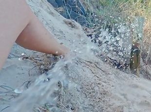 masturbación, al-aire-libre, meando, público, coño-pussy, amateur, cámara, playa, espía, voyeur