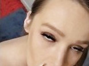 Goddess smokes while giving blow job