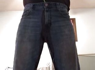 kencing, amateur, seluar-dalam, fetish, solo, jeans