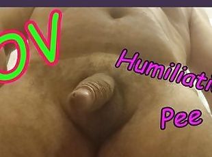 POV humiliation. I pee, jerk off, cum and spit on your slave face.