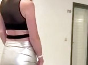 Mini skirt walking