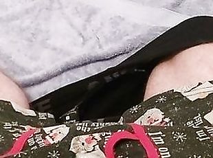 Uncut wank in boxers then cum over them