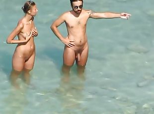 Spy Cam blowjobs on public nude beach