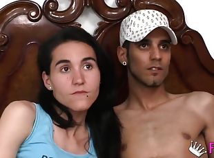 She is fucked by another guy in front of her husband: he doesn't like it