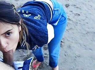 Oral Intercourse and Swallowing on the Beach